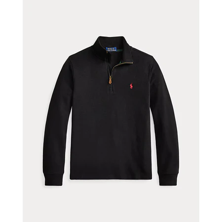 Estate-Rib Quarter-Zip Pullover Black