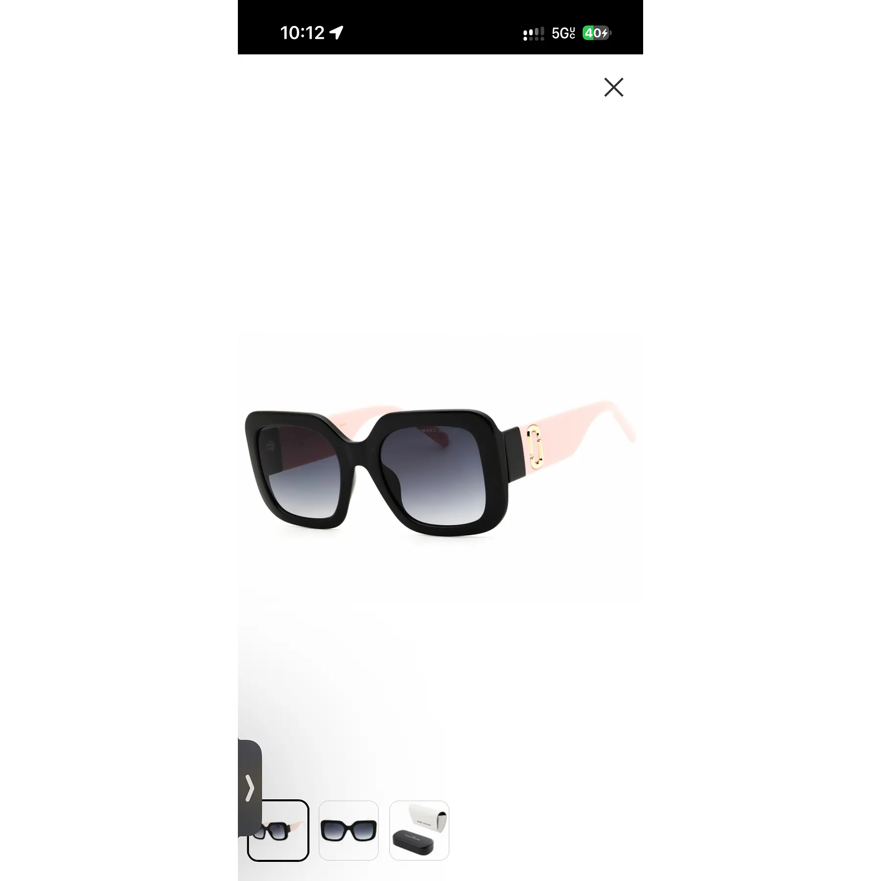 MARC JACOBS - Grey gradient Square Ladies Sunglasses