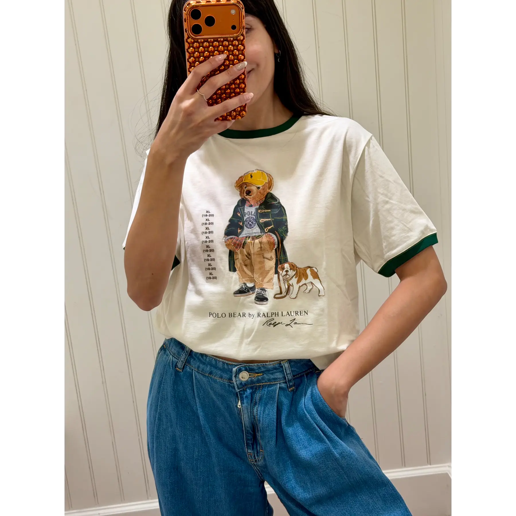 Polo Ralph Lauren - Polera Polo Bear Blanca/Verde