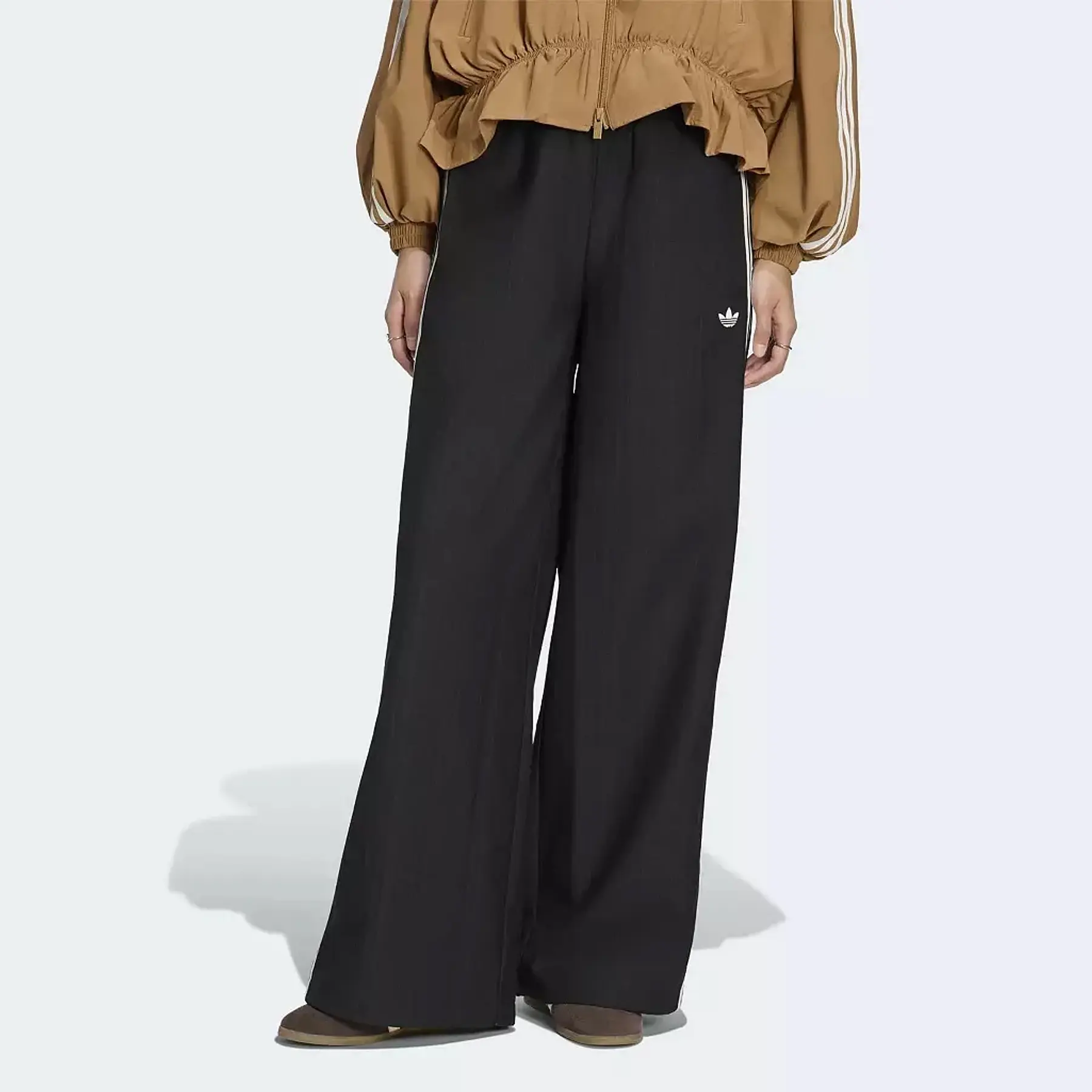 ADIDAS - LOOSE CHECK TRACK PANTS BLACK