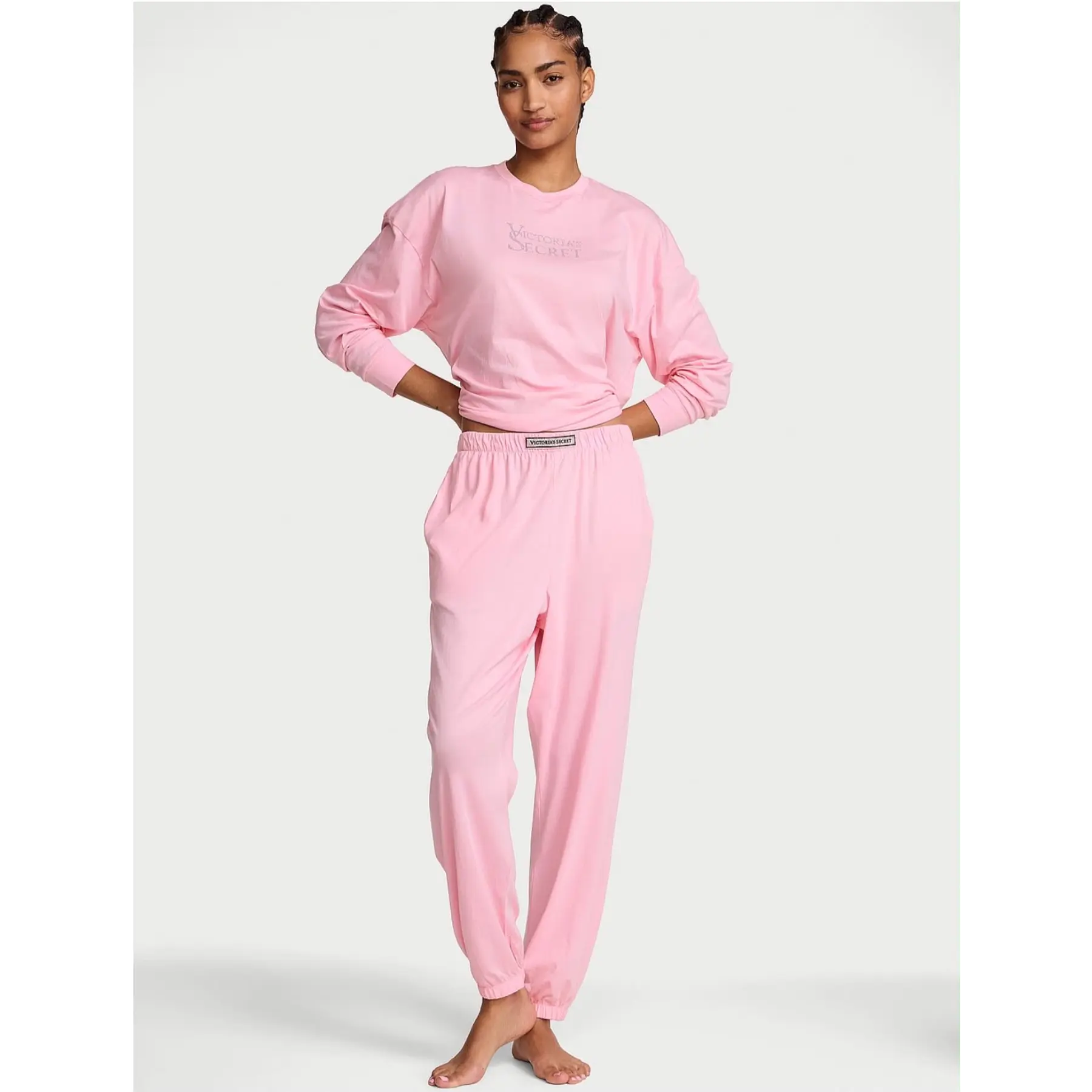 Victoria Secret - Pajama Set largo rosado
