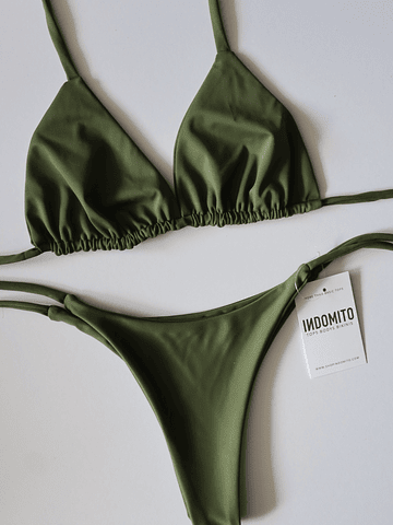 Conjunto Bikini Top Mykonos-Bottom Mancora | Verde Musgo