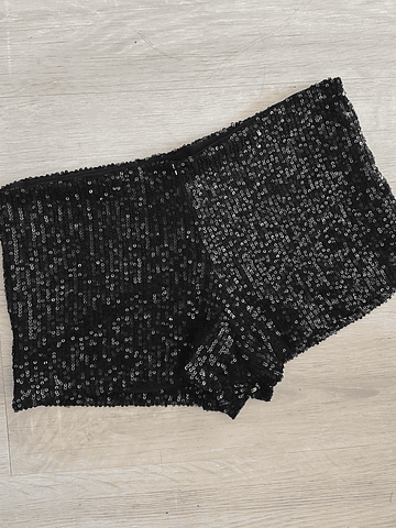 Micro short Lentejuelas Negro