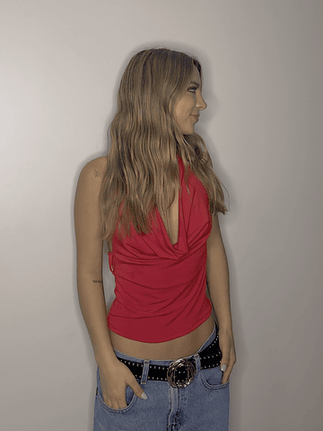 Top Drapeado Multiforma Rojo