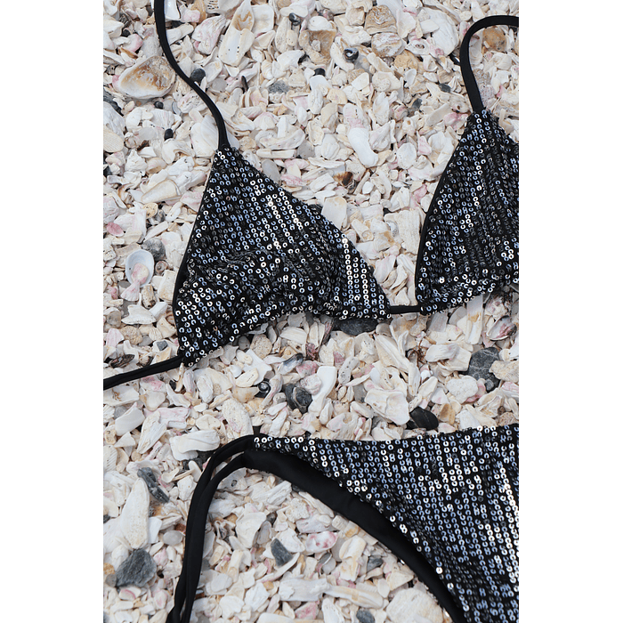 Conjunto Bikini Shine | Black Silver 5