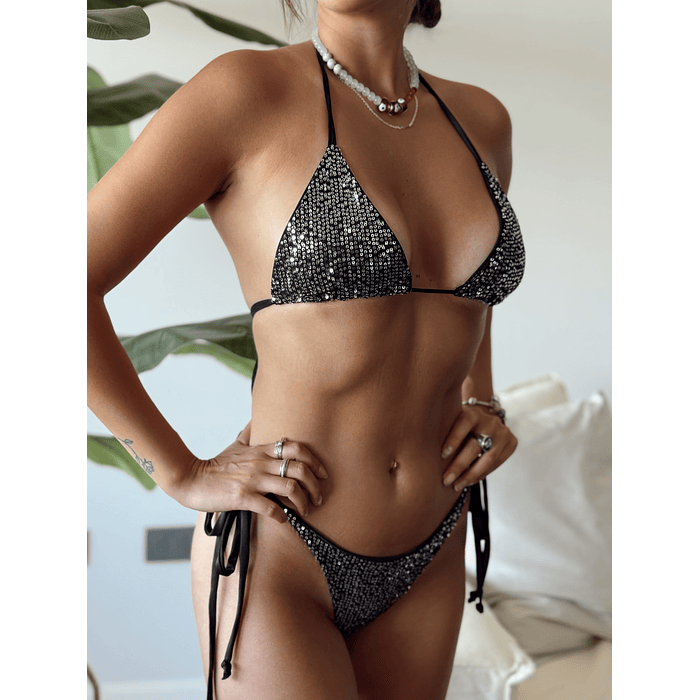 Conjunto Bikini Shine | Black Silver 3