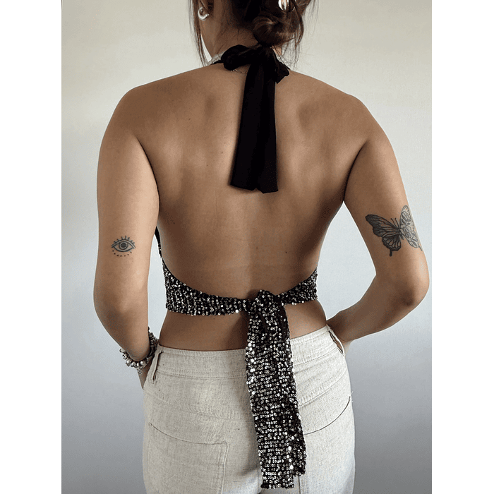 Top Palermo lentejuelas black silver 2