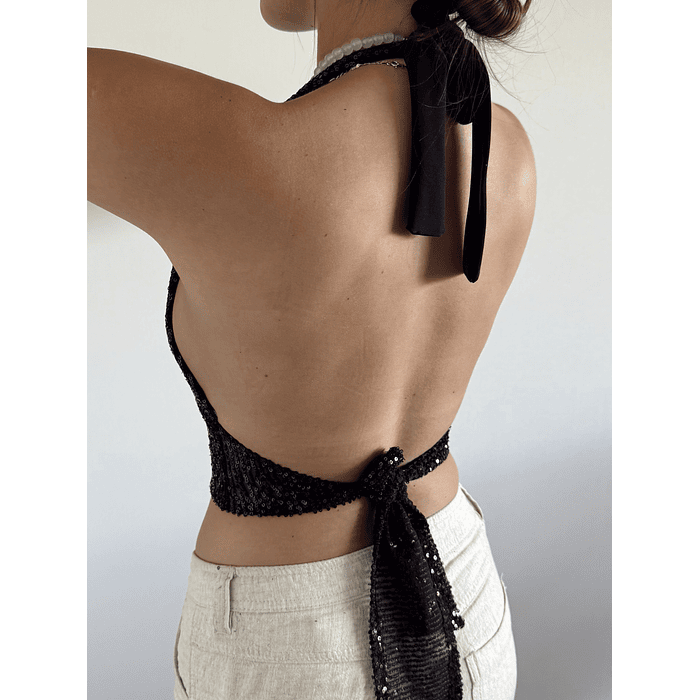 Top Palermo lentejuelas negro 2