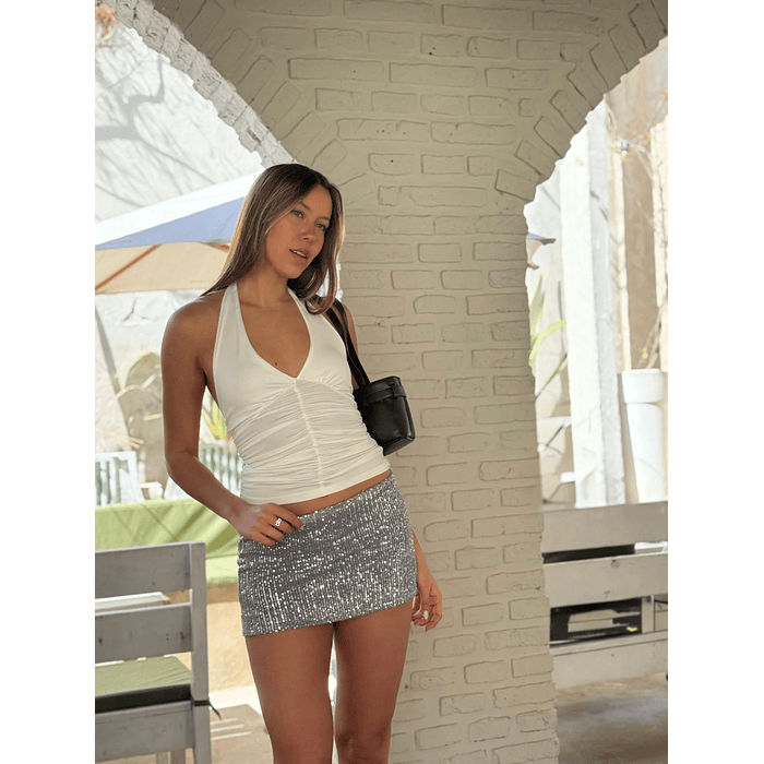 Falda fenty lentejuelas gris  1