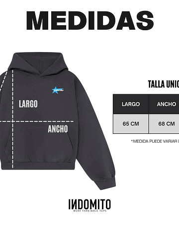 Hoodie Born to Shine ★★ Gris Celeste boxy fit