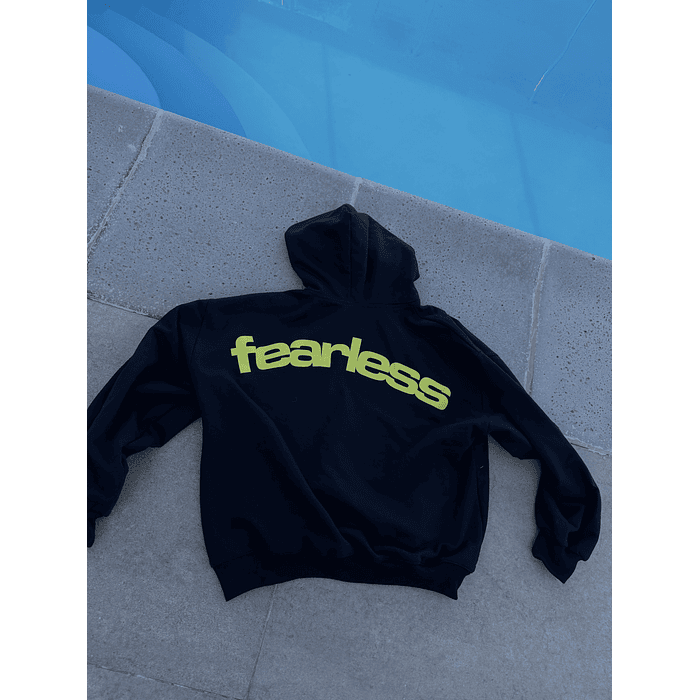 Hoodie FEARLESS ⟣ Navy blue boxy fit 1