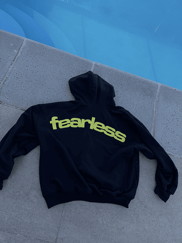Hoodie FEARLESS ⟣ Navy blue boxy fit