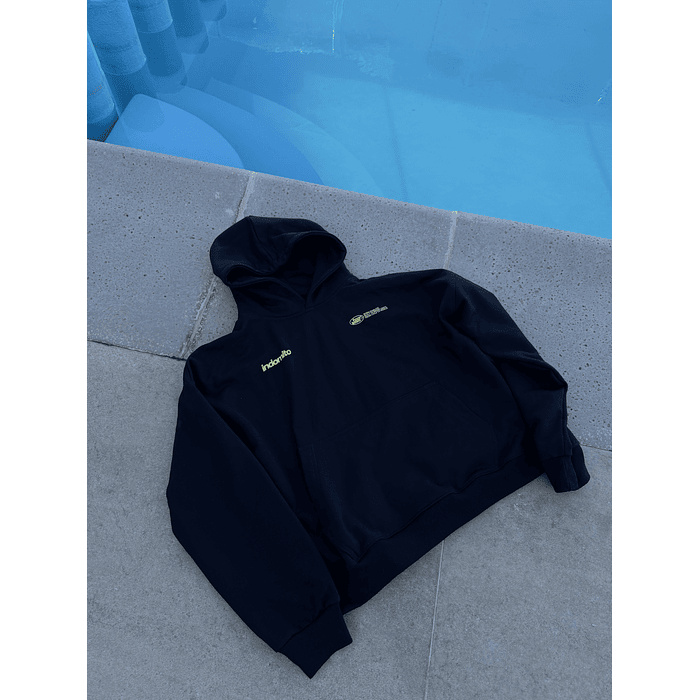 Hoodie FEARLESS ⟣ Navy blue boxy fit 2