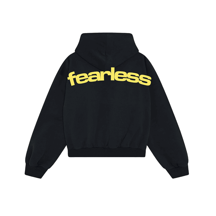 Hoodie FEARLESS ⟣ Gris boxy fit 2