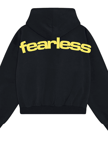 Hoodie FEARLESS ⟣ Gris boxy fit