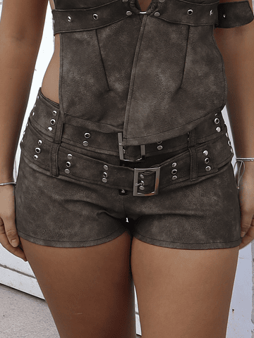  micro short Cuerina rock cafe