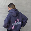 Hoodie Born to Shine ★★ Gris Rosa boxy fit  1