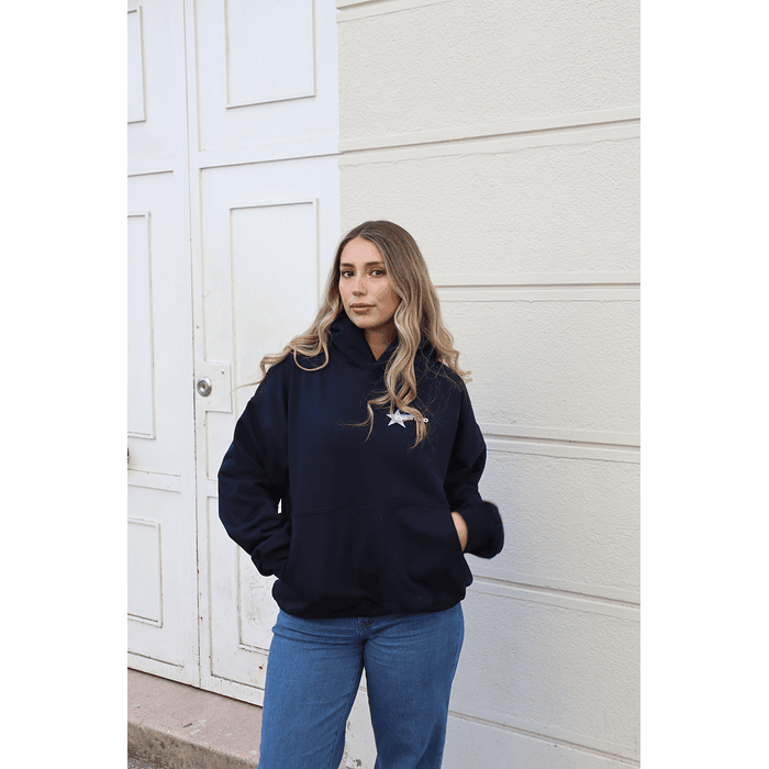 Hoodie Born to Shine ★★ Navy blue boxy fit 2