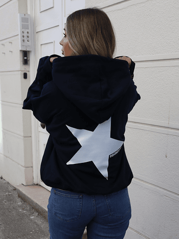 Hoodie Star ★ Navy blue boxy fit
