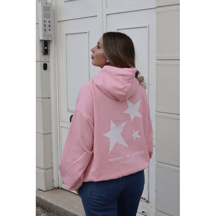 Hoodie Stars ★ Rosa boxy fit 1