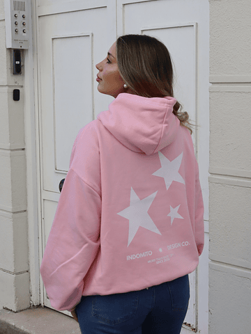 Hoodie Stars ★ Rosa boxy fit