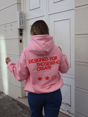 Hoodie Create ★ rosa red boxy fit