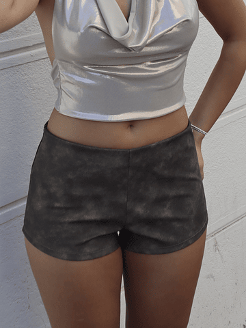 Microshort ecocuero cafe