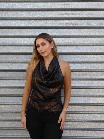 Top Venecia animal print cafe