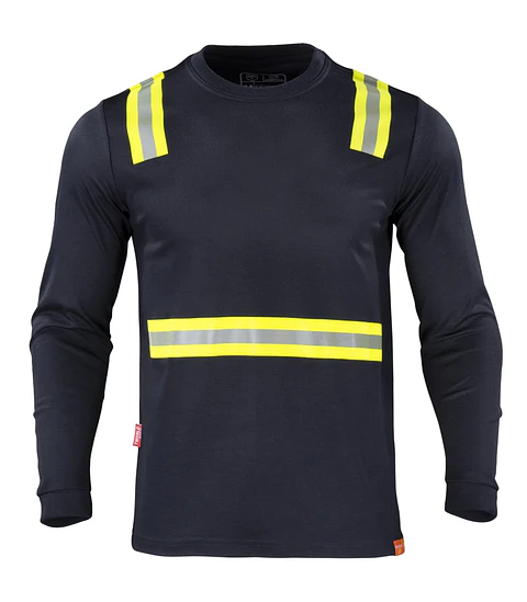 Polera Hibrida Dual HI -VIS Manga Larga Hombre