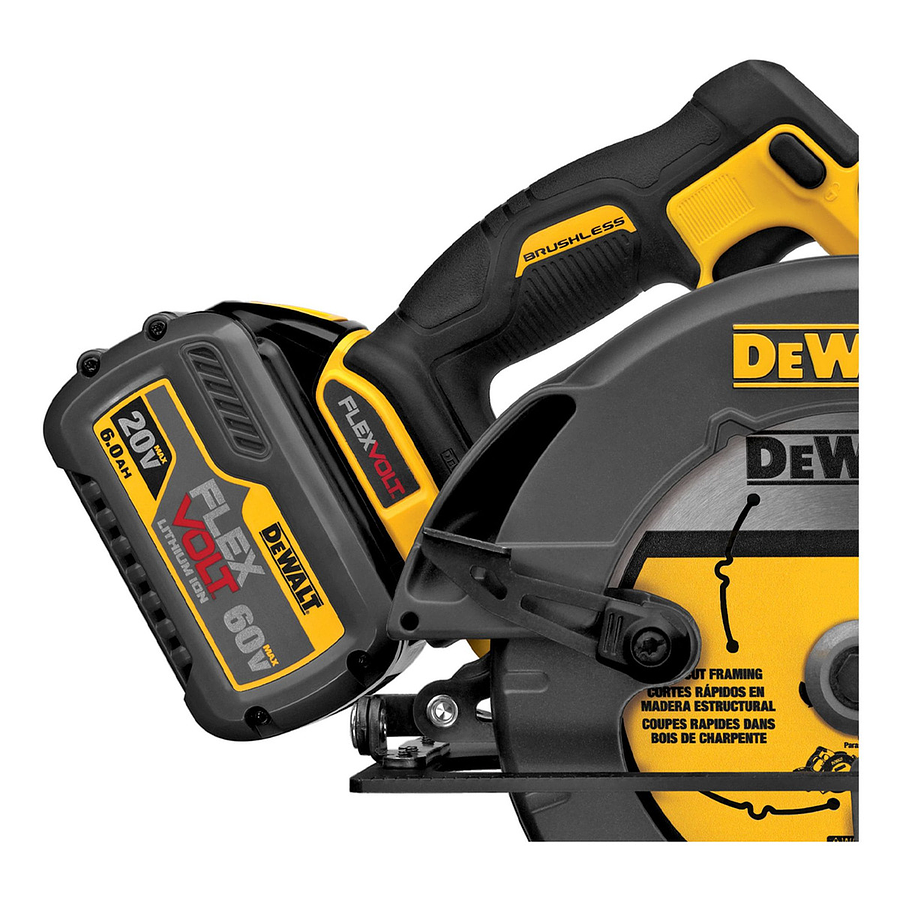 KIT SIERRA CIRCULAR 7 1/4 60V + 2 BATERIAS DCS578T2 DEWALT