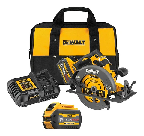 KIT SIERRA CIRCULAR 7 1/4 60V + 2 BATERIAS DCS578T2 DEWALT