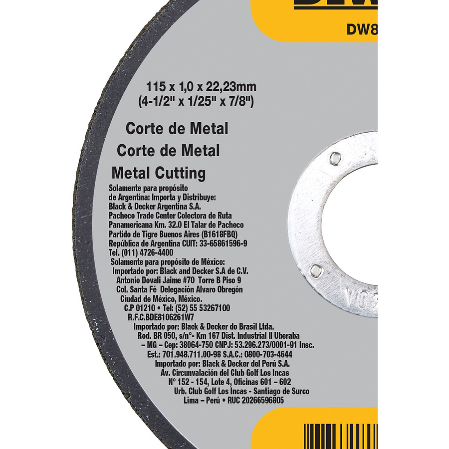 DISCO CORTE METAL INOX 4-1/2
