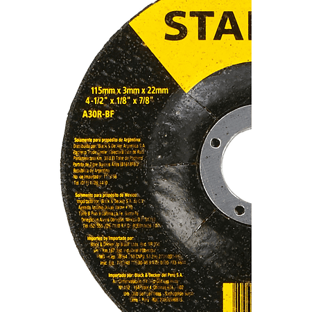 DISCO CORTE METAL 4.5x3mm STA0410 STANLEY ( CAJAS 25 U )