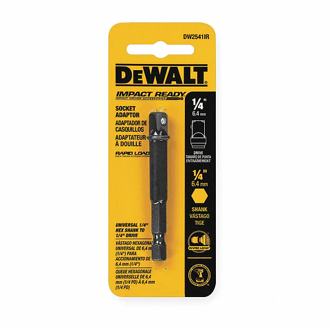 ADAPTADOR 1/4" HEX A CUADRANTE 1/4" IMPACT READY® DW2541IR G DEWALT
