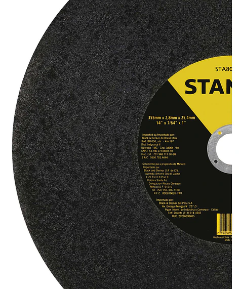 DISCO CORTE METAL 14’’ x 2,8mm STA8011R-LA STANLEY ( CAJAS 10 UNIDADES )
