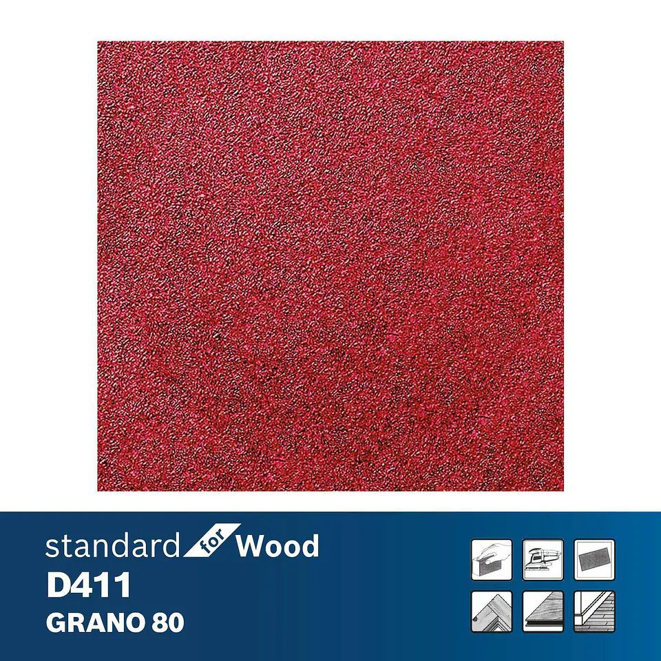 LIJA MANUAL PARA MADERA (Red for WOOD) 225x275 G80 BOSCH 1