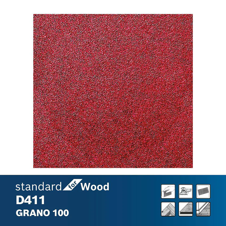 LIJA MANUAL PARA MADERA (Red for WOOD) 225x275 G100 BOSCH 1