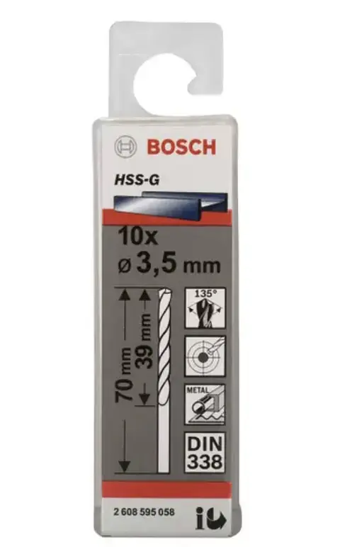 ( CAJAS 10 UNIDADES ) BROCA PARA METAL HSS 3.5 MM RECTIFICADA BOSCH