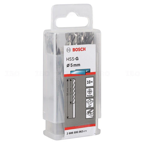 ( CAJAS 10 UNIDADES ) BROCA PARA METAL HSS 5.0 MM RECTIFICADA BOSCH