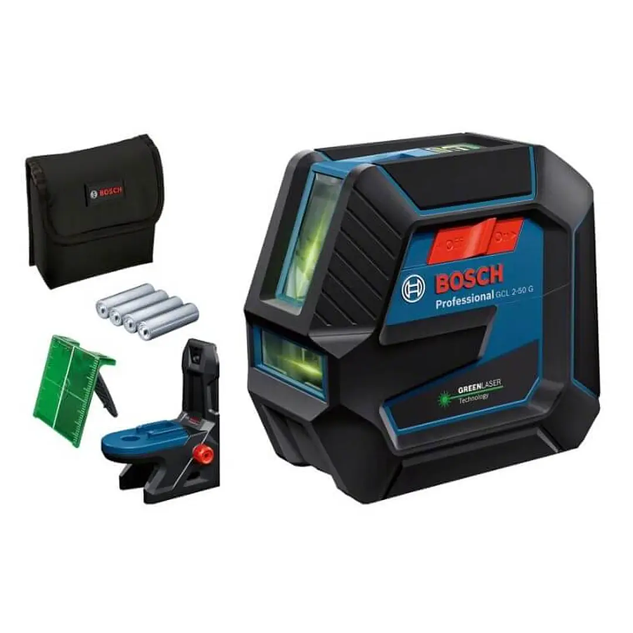 NIVEL LASER COMBINADO LINEAS Y PUNTOS VERDES GCL 2-50 G + RM10 + TRIPODE BOSCH 