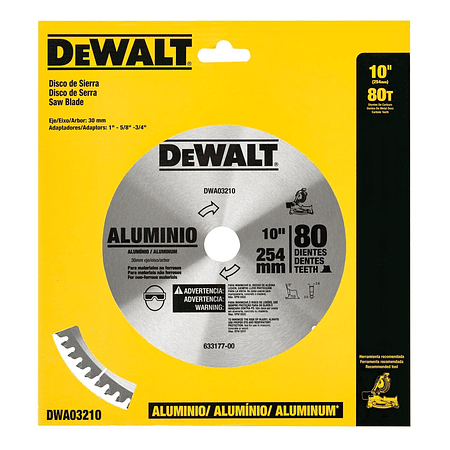 DISCO PARA SIERRA CIRCULAR 10" 80T DWA03210 DEWALT