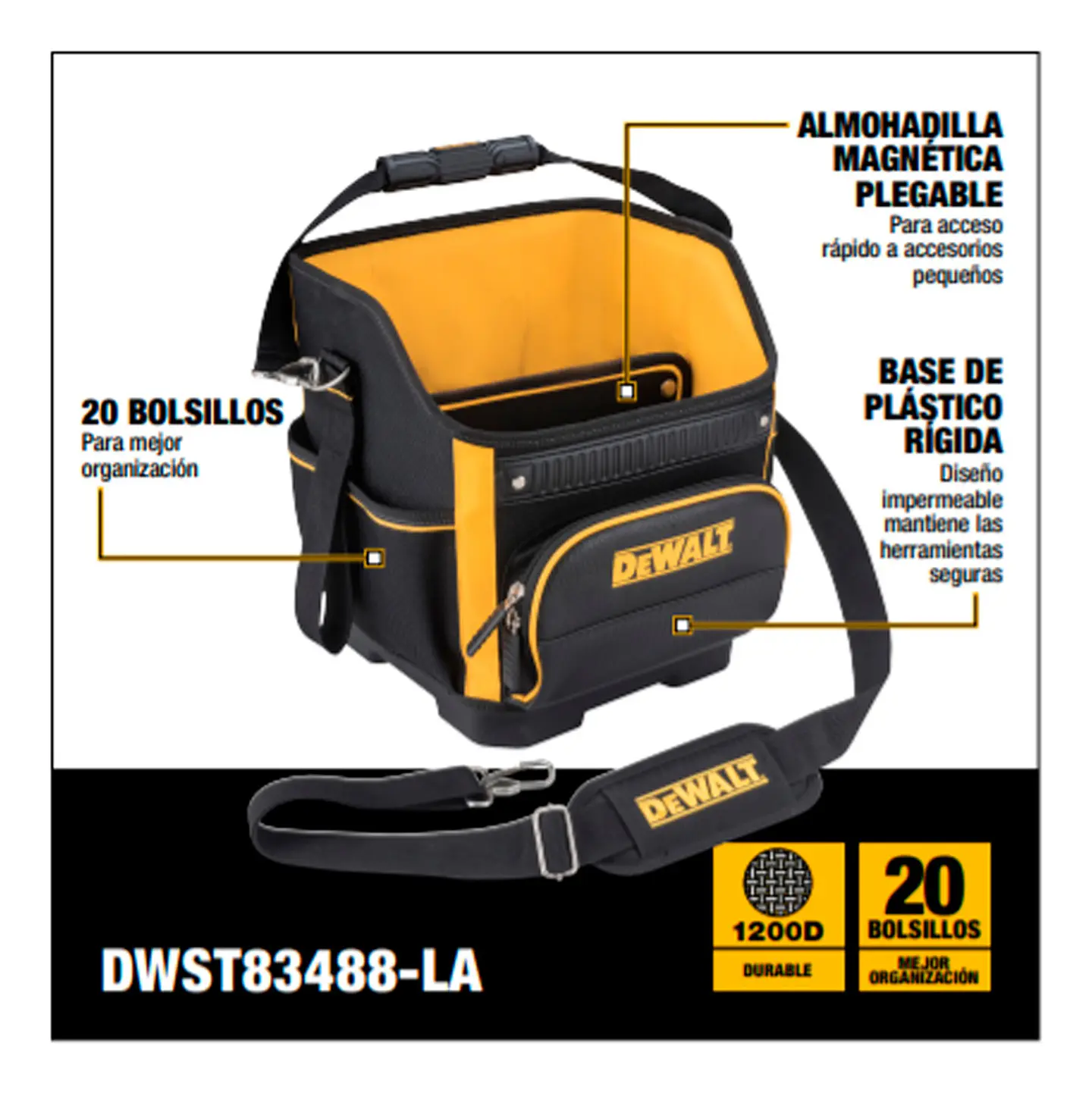 BOLSO DE HERRAMIENTAS 300mm 20 BOLSILLOS DWST83488-LA DEWALT 3