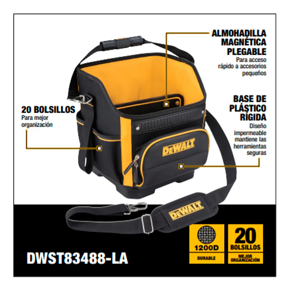 BOLSO DE HERRAMIENTAS 300mm 20 BOLSILLOS DWST83488-LA DEWALT 3
