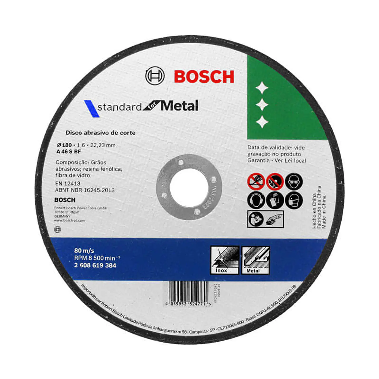 DISCO CORTE METAL STANDARD 7'' x 1,6 MM BOSCH ( CAJA 50 UN ) 1