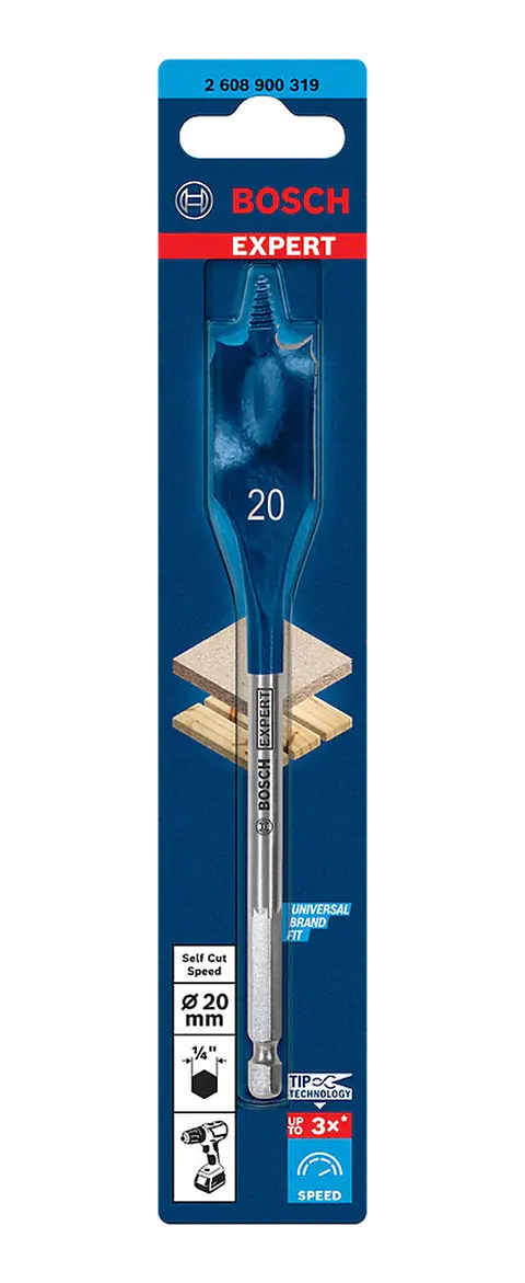 BROCA PLANA 20MM x 152MM SELF CUT SPEED BOSCH