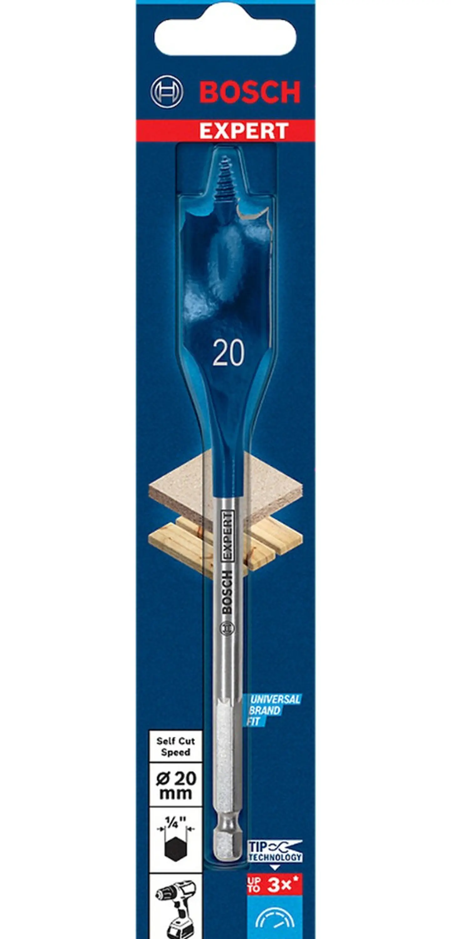BROCA PLANA 20MM x 152MM SELF CUT SPEED BOSCH 1