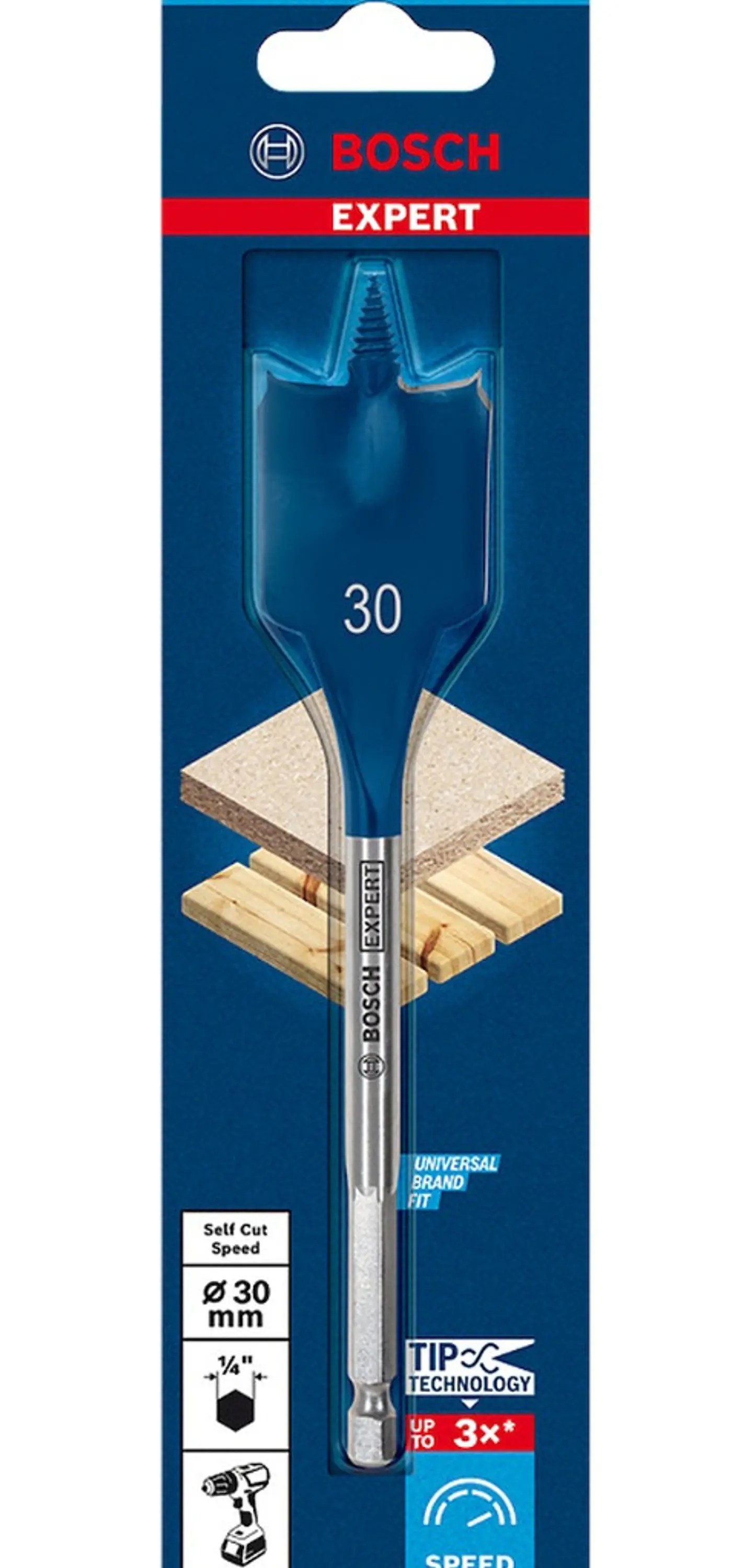 BROCA PLANA 30MM x 152MM SELF CUT SPEED BOSCH 1