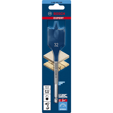 BROCA PLANA 32MM x 152MM SELF CUT SPEED BOSCH