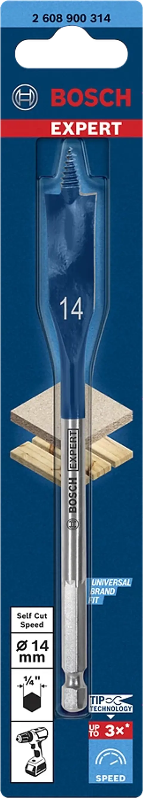 BROCA PLANA 14MM x 152MM SELF CUT SPEED BOSCH