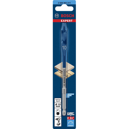 BROCA PLANA 10MM x 152MM SELF CUT SPEED BOSCH